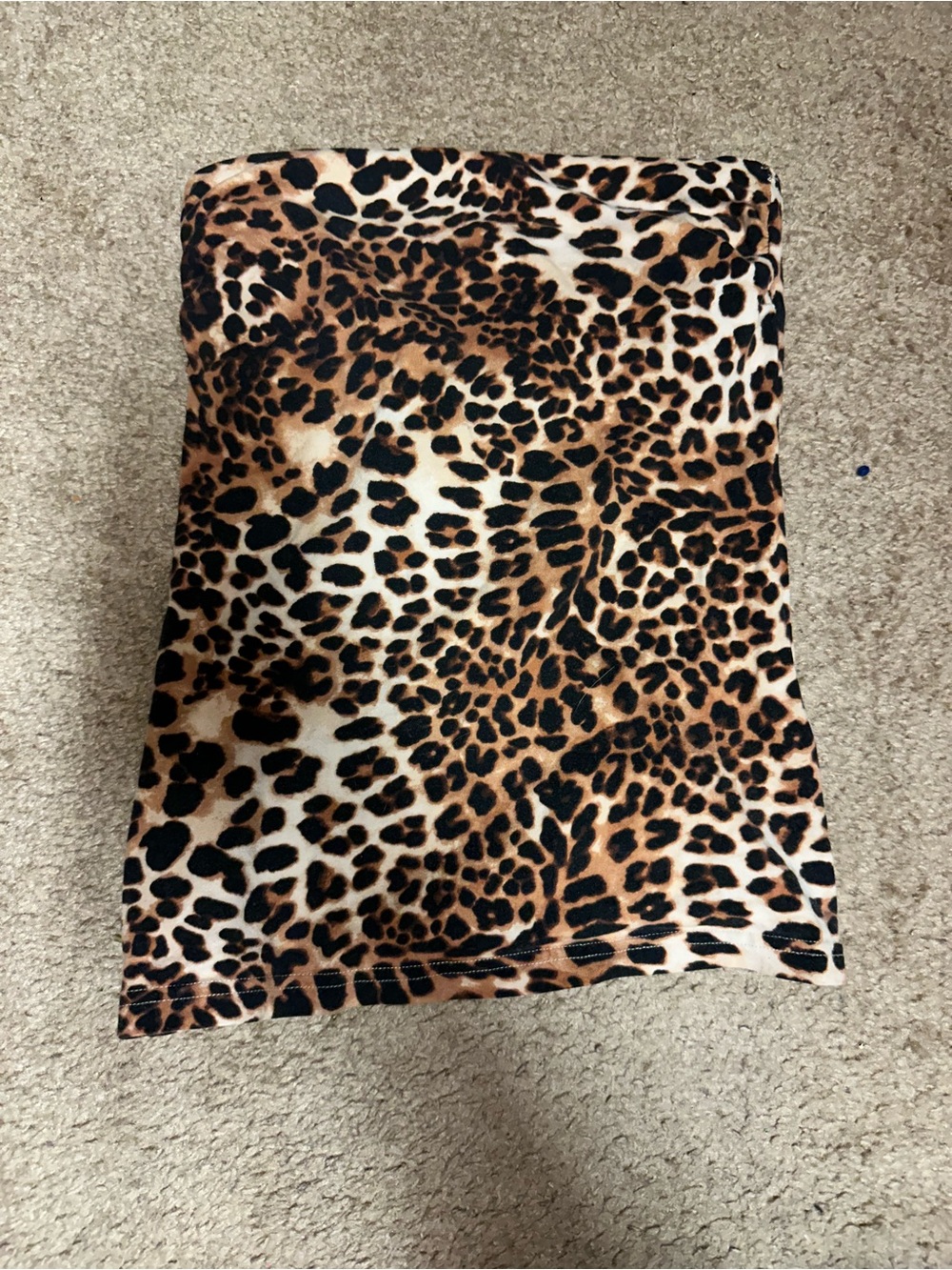 H&M Leopard Print Tube Top with built in bra - Black & Brown